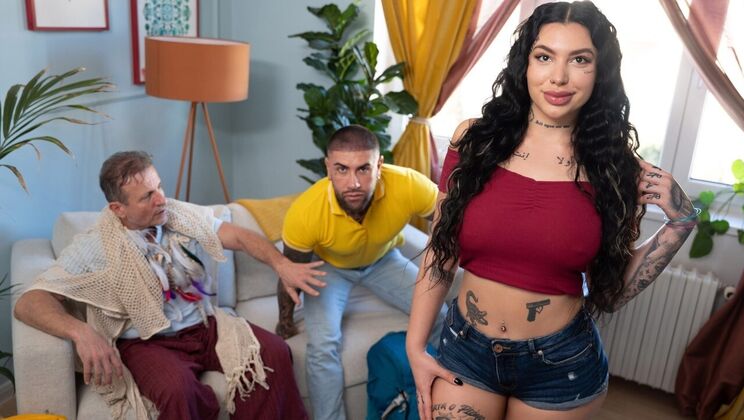 Pierced Brunette Sucks & Fucks Hard