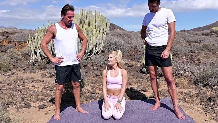 Blonde Babe Double Penetration With Two Men