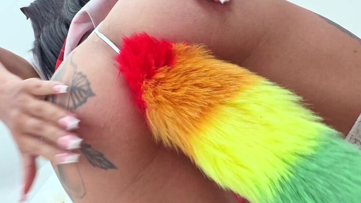 Double penetration anal slut with small ass gaped