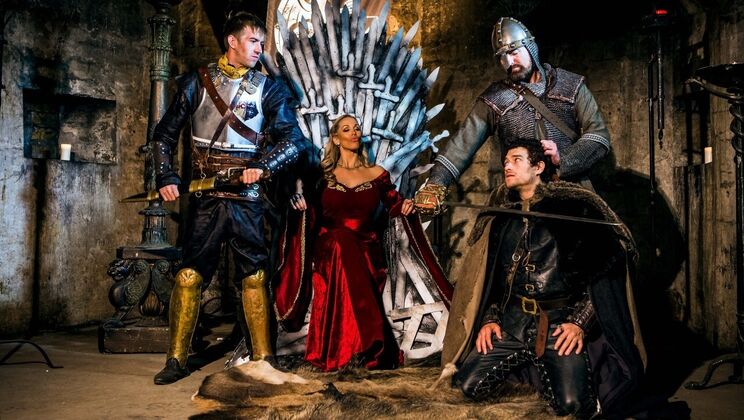 Threesome Fun with Two Blonde Babes and One Big Cock