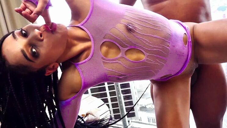 Natural Tits Babe Gets Black Cock Creampie