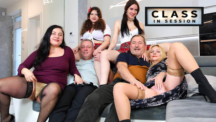 [GrandparentsX] - Student Teacher Orgy - Doggystyle & Pussy Licking in Lingerie - Lucas Knight - Mya Evans - Martin Bobes - Christina Santes - Melani Mendes - Rosie Smile