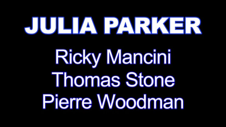 Julia Parker with fabulous eyes gets DP and spanked hard