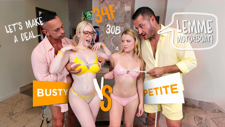 Danny Mountain Swaps Between Busty Blonde and Tiny Girl
