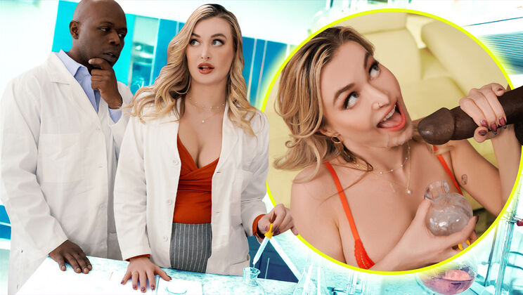 Blonde MILF Scientist Spurs Milk from BBC Lab Partner