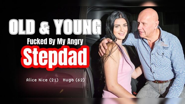 Old Man Fucks Teen Brunette with Small Tits in Broken Car