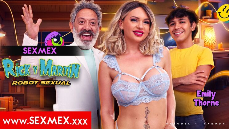 Robo Fuck with Emily Thorne - Creampie and Big Tits in Spanish