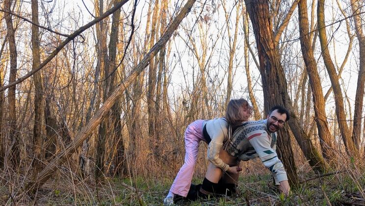 Moustache Man Gets Handjob Outdoors