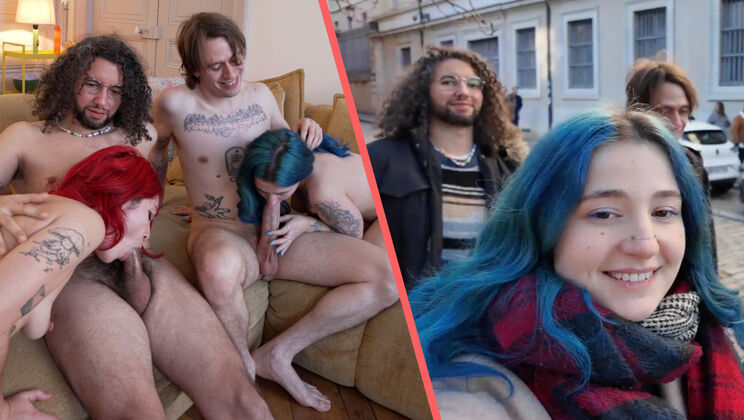 Hot Foursome: Feet, Socks, Nipples, and Passionate Kissing