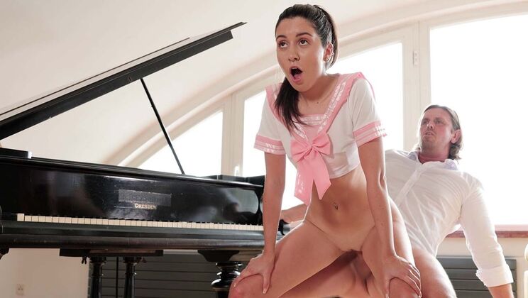 Shaved Young Maid Stuck and Fucked Hard