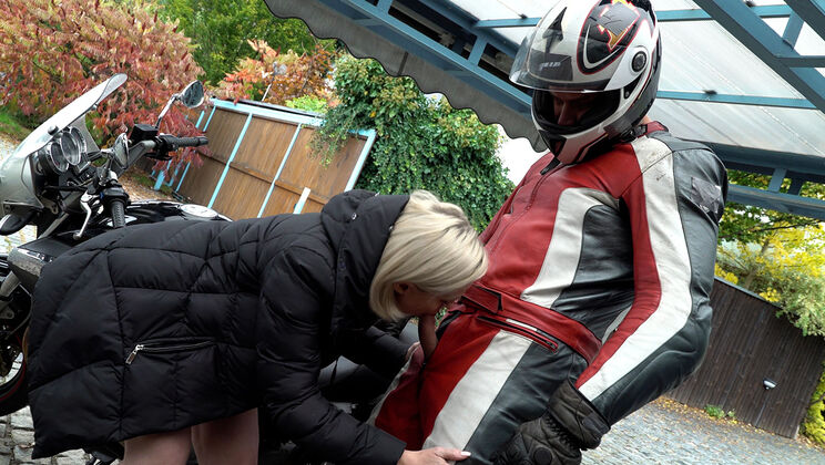 Sevikova Sucks And Strokes A Biker's Cock